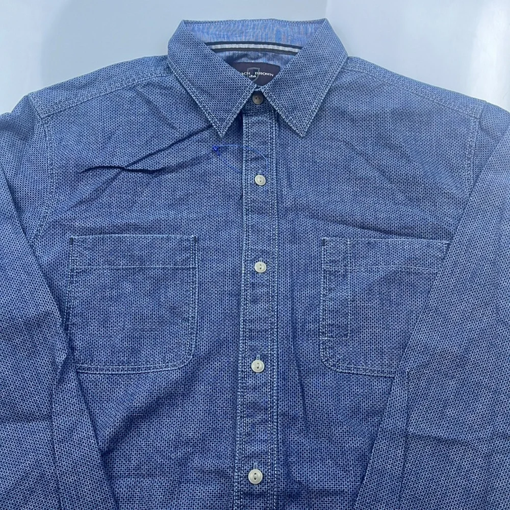 Black Brown 1826 Checkered Button Down Shirt S120-3 - Picture 2 of 5